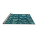 Sideview of Machine Washable Oriental Light Blue Traditional Rug, wshabs5111lblu