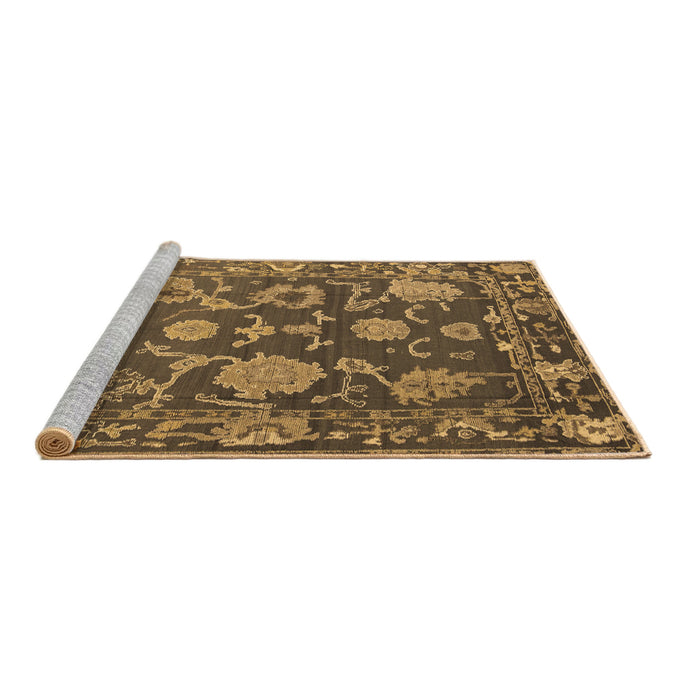 Sideview of Machine Washable Oriental Brown Traditional Rug, wshabs5111brn