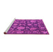 Sideview of Machine Washable Oriental Pink Traditional Rug, wshabs5111pnk