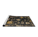 Sideview of Machine Washable Abstract Dark Gold Brown Rug, wshabs5112