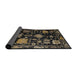 Sideview of Abstract Dark Gold Brown Modern Rug, abs5112