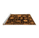 Sideview of Machine Washable Abstract Orange Modern Area Rugs, wshabs5112org