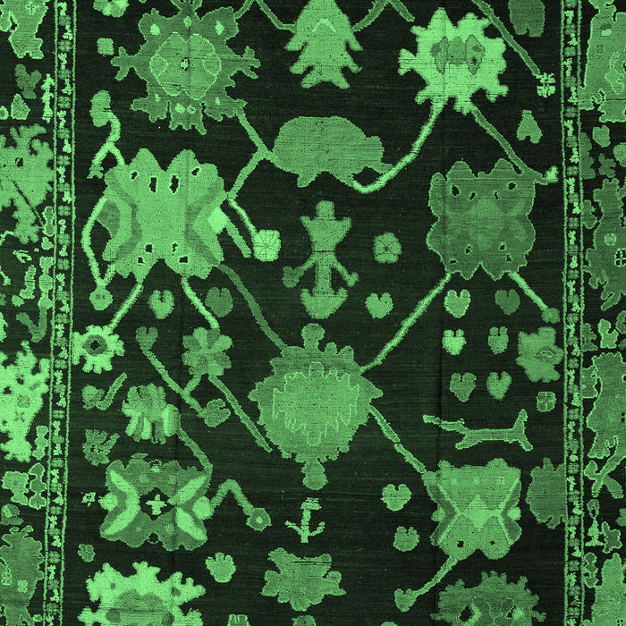 Machine Washable Abstract Emerald Green Modern Area Rugs, wshabs5112emgrn