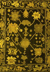 Abstract Yellow Modern Rug, abs5112yw