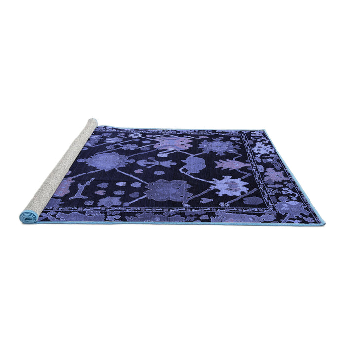 Sideview of Machine Washable Abstract Blue Modern Rug, wshabs5112blu