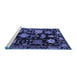 Sideview of Machine Washable Abstract Blue Modern Rug, wshabs5112blu