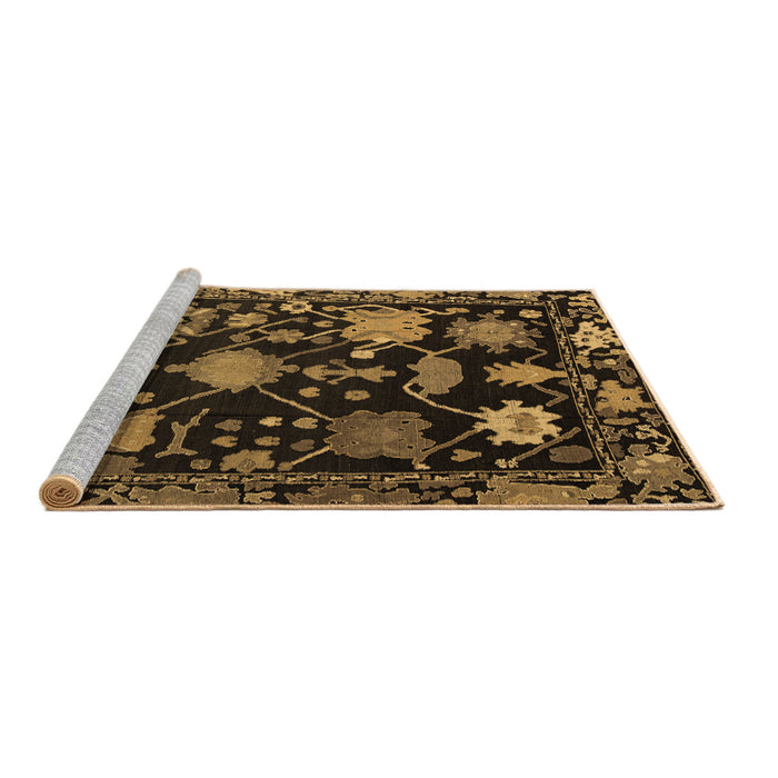 Sideview of Machine Washable Abstract Brown Modern Rug, wshabs5112brn