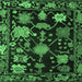 Square Machine Washable Abstract Emerald Green Modern Area Rugs, wshabs5112emgrn