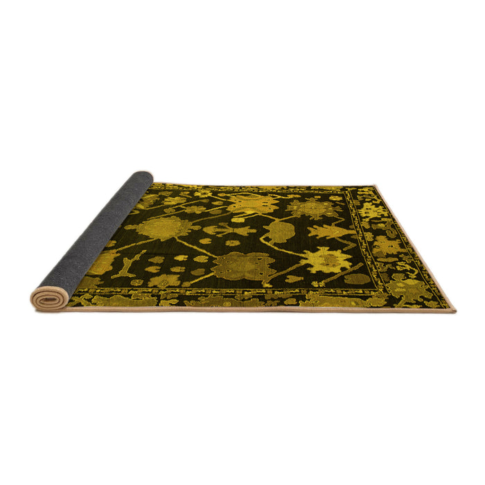 Sideview of Abstract Yellow Modern Rug, abs5112yw