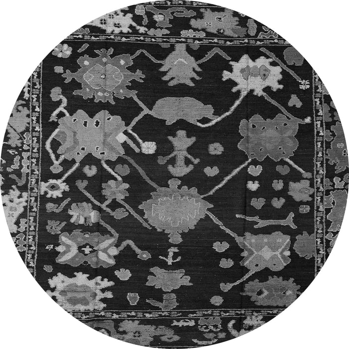 Round Machine Washable Abstract Gray Modern Rug, wshabs5112gry