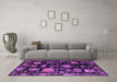 Machine Washable Abstract Purple Modern Area Rugs in a Living Room, wshabs5112pur