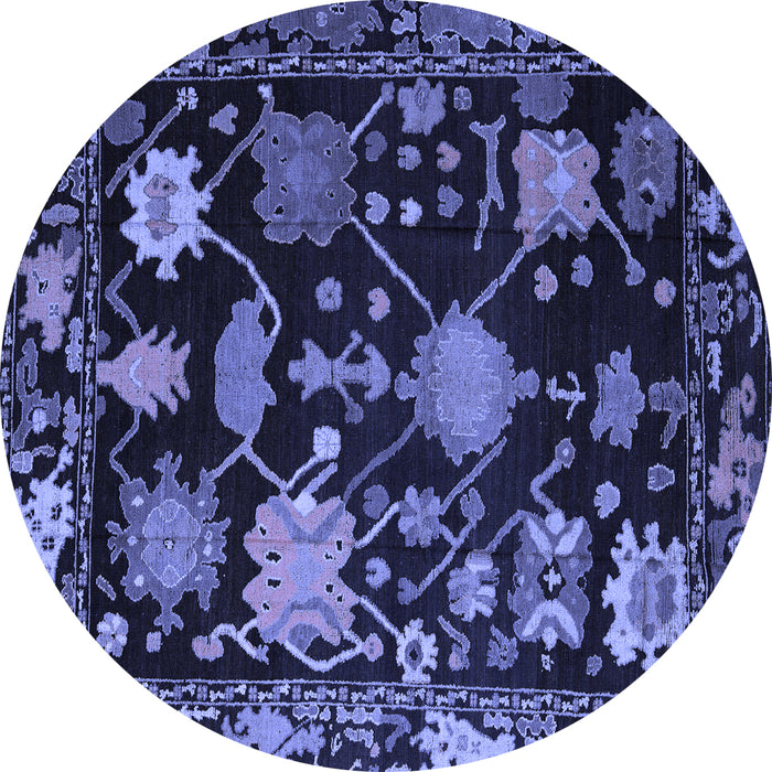 Round Machine Washable Abstract Blue Modern Rug, wshabs5112blu