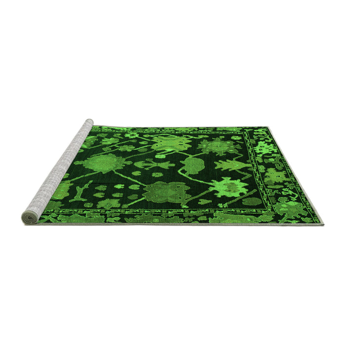 Sideview of Machine Washable Abstract Green Modern Area Rugs, wshabs5112grn