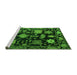 Sideview of Machine Washable Abstract Green Modern Area Rugs, wshabs5112grn