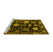 Sideview of Machine Washable Abstract Yellow Modern Rug, wshabs5112yw