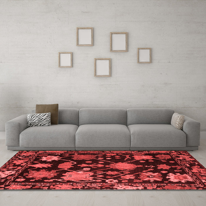 Modern Red Washable Rugs