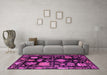 Machine Washable Abstract Pink Modern Rug in a Living Room, wshabs5112pnk