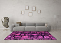 Machine Washable Abstract Pink Modern Rug, wshabs5112pnk