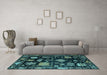 Machine Washable Abstract Light Blue Modern Rug in a Living Room, wshabs5112lblu