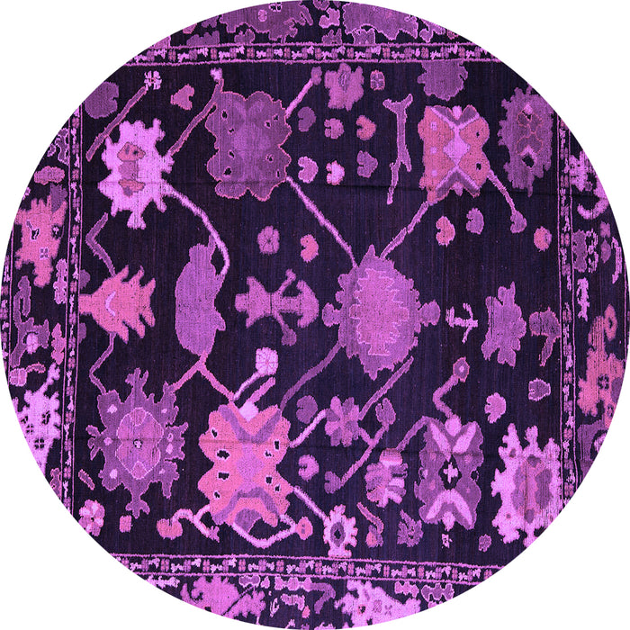 Round Abstract Purple Modern Rug, abs5112pur