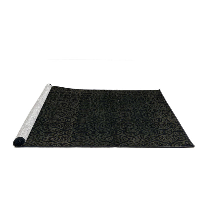 Sideview of Machine Washable Abstract Black Rug, wshabs5113
