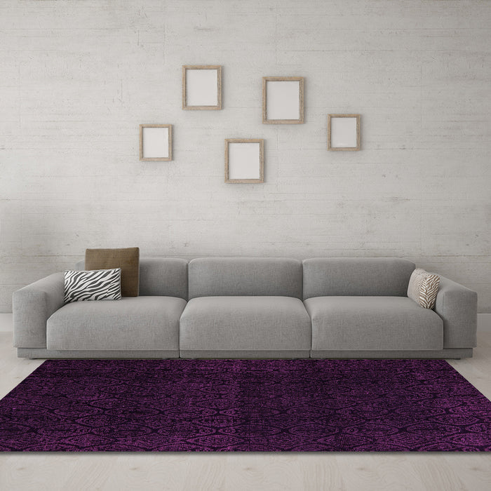 Machine Washable Abstract Pink Modern Rug in a Living Room, wshabs5113pnk