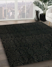 Abstract Black Modern Rug, abs5113