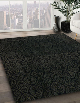 Abstract Black Modern Rug in Family Room, abs5113