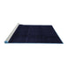 Sideview of Machine Washable Abstract Blue Modern Rug, wshabs5113blu