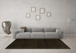 Machine Washable Abstract Brown Modern Rug in a Living Room,, wshabs5113brn