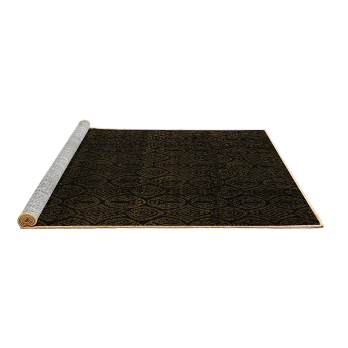 Sideview of Machine Washable Abstract Brown Modern Rug, wshabs5113brn