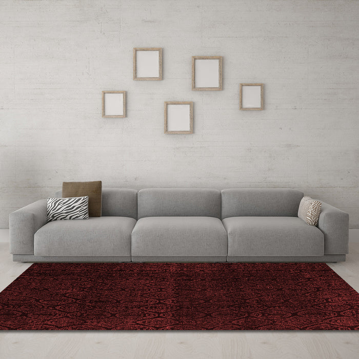 Modern Red Washable Rugs