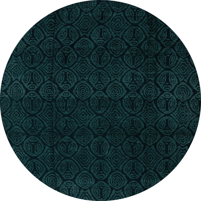 Round Abstract Light Blue Modern Rug, abs5113lblu