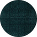 Round Abstract Light Blue Modern Rug, abs5113lblu