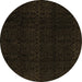 Round Abstract Brown Modern Rug, abs5113brn