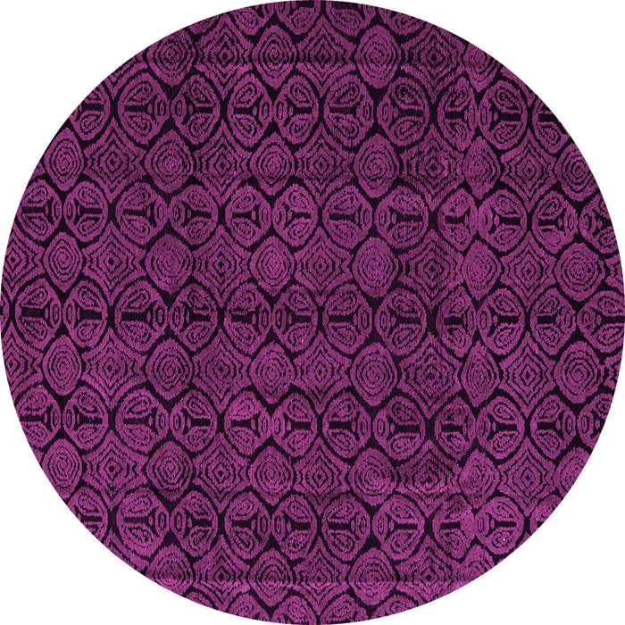 Round Machine Washable Abstract Pink Modern Rug, wshabs5114pnk