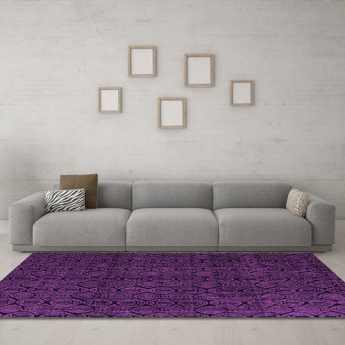 Machine Washable Abstract Purple Modern Area Rugs in a Living Room, wshabs5114pur