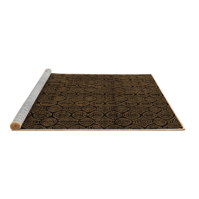 Sideview of Machine Washable Abstract Brown Modern Rug, wshabs5114brn