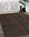 Machine Washable Abstract Coffee Brown Rug in a Family Room, wshabs5114