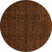 Round Abstract Orange Modern Rug, abs5114org