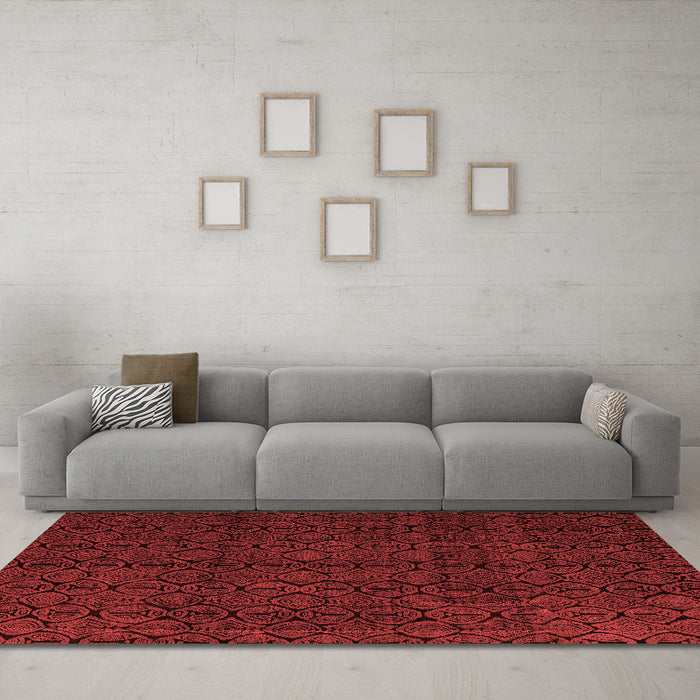 Modern Red Washable Rugs