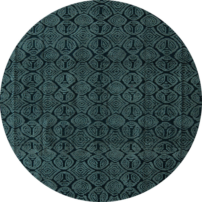 Round Abstract Light Blue Modern Rug, abs5114lblu