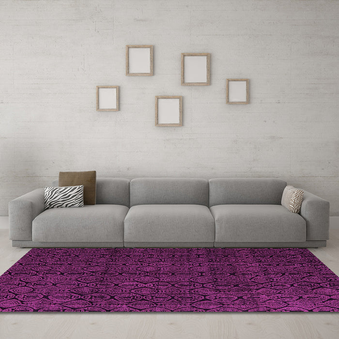 Machine Washable Abstract Pink Modern Rug in a Living Room, wshabs5114pnk