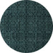 Round Machine Washable Abstract Light Blue Modern Rug, wshabs5114lblu