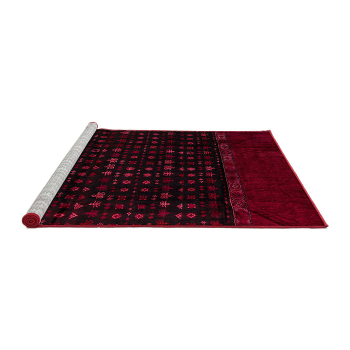 Sideview of Machine Washable Abstract Chocolate Brown Rug, wshabs5115