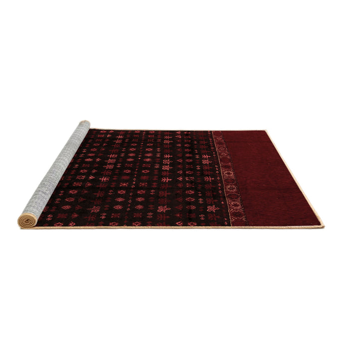 Sideview of Machine Washable Abstract Brown Modern Rug, wshabs5115brn