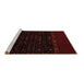 Sideview of Machine Washable Abstract Brown Modern Rug, wshabs5115brn