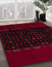 Machine Washable Abstract Chocolate Brown Rug in a Family Room, wshabs5115