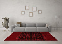 Machine Washable Abstract Red Modern Rug, wshabs5115red