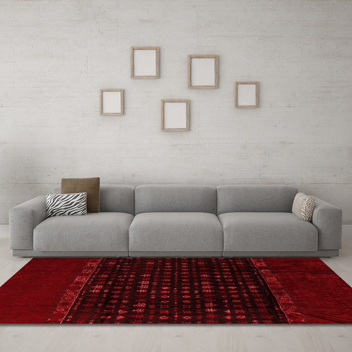 Modern Red Washable Rugs